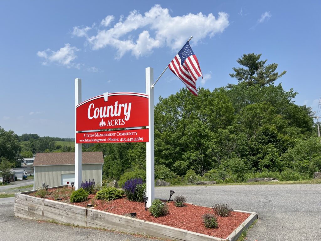 Country Acres entrance sign