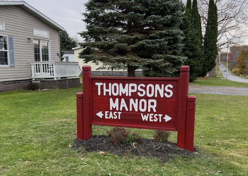 Thompsons Manor entrance sign